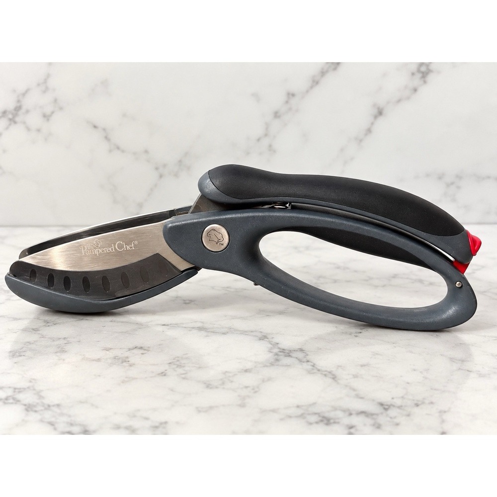 Pampered Chef #2582 Salad Chopper Double Blade Lettuce Scissors Kitchen Shears